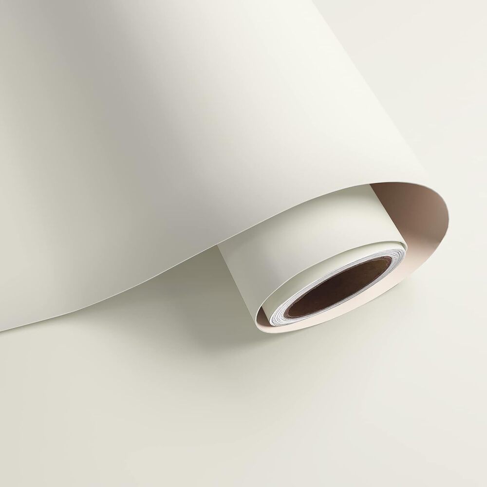 Matte Off White Peel & Stick Vinyl for Cabinets Walls Self Adhesive Removable